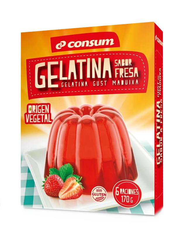 Diseño de packaging para gelatina en polvo Consum