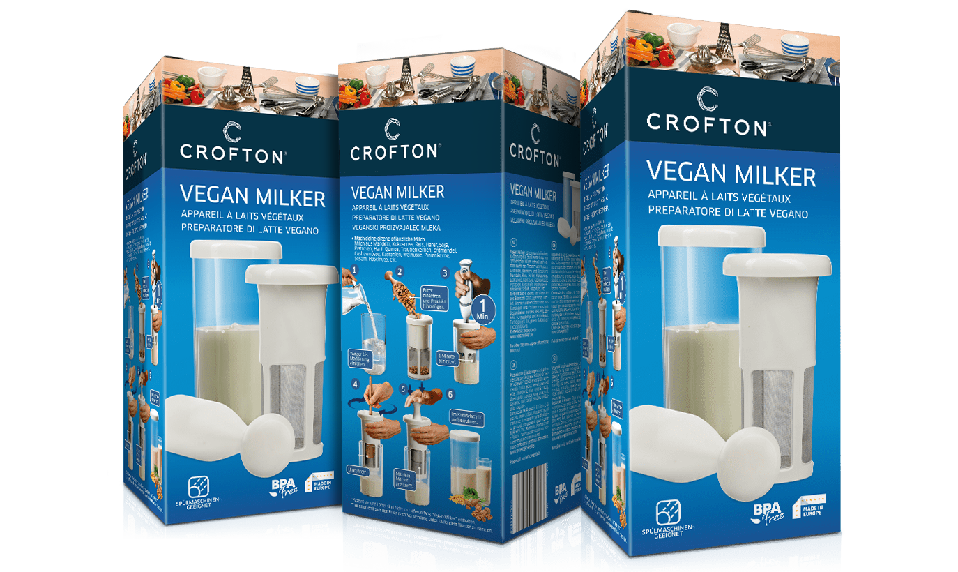 Diseño de packaging Crofton Vegan Milker