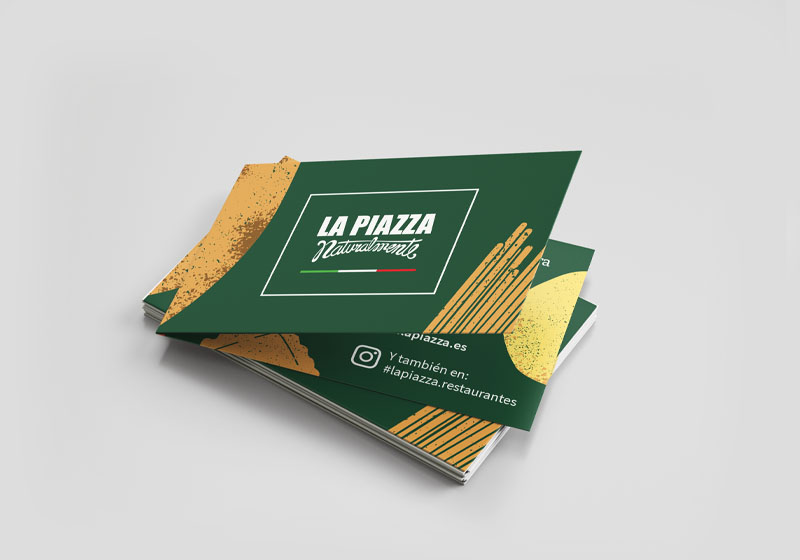 Diseño de tarjetas de visita Restaurante Italiano La Piazza