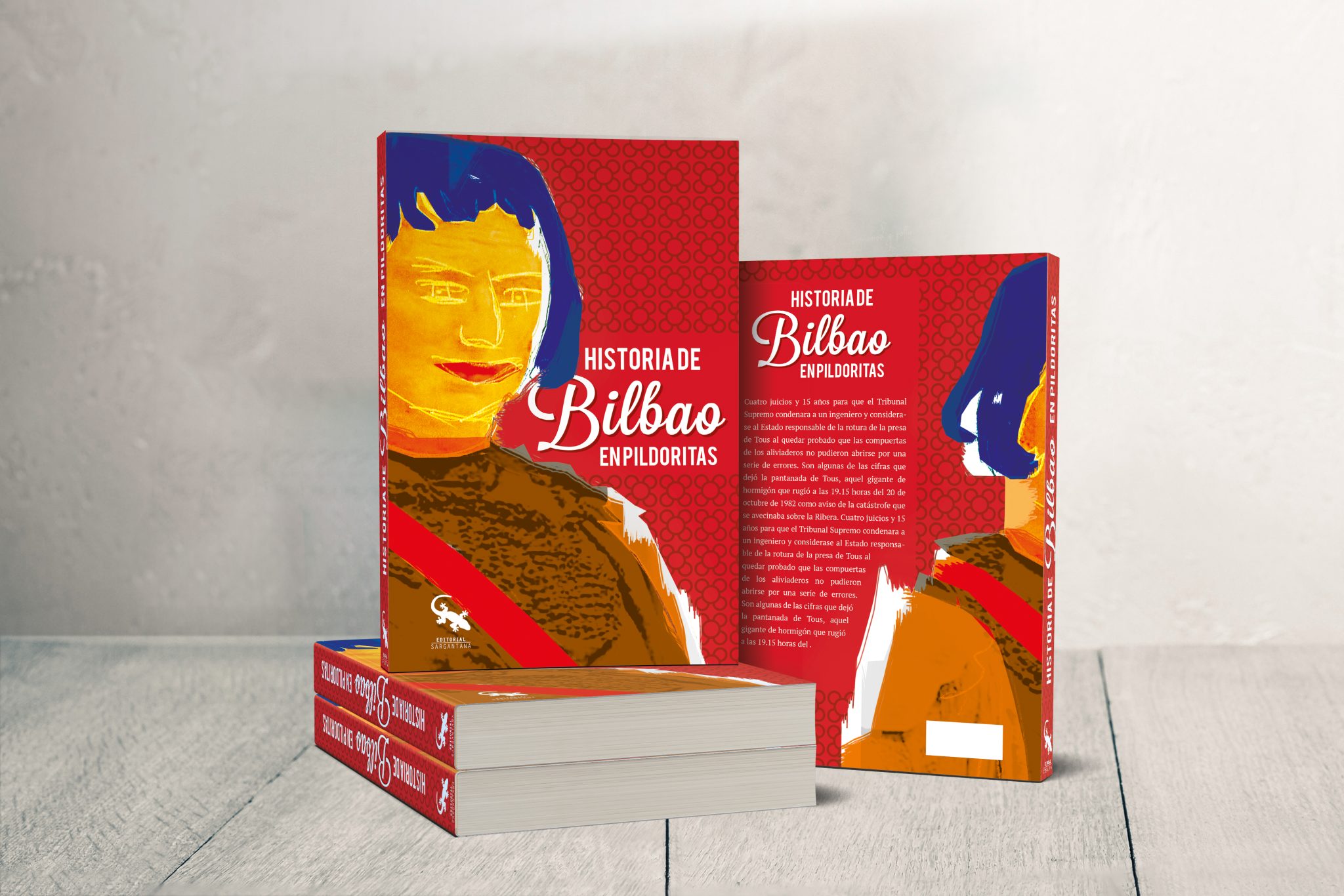 Diseño de libro Historia de Bibao en pildoritas para Editorial Sargantana
